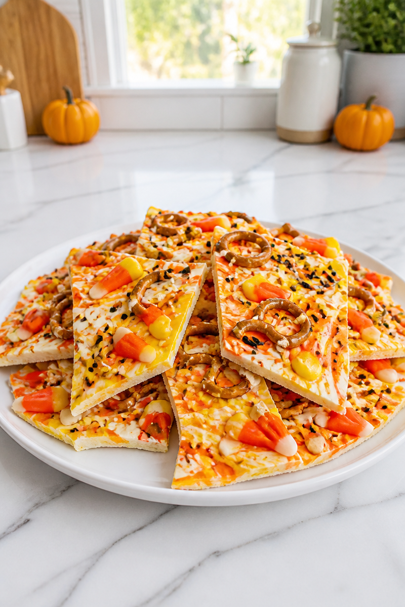 Candy Corn Halloween Chocolate Bark