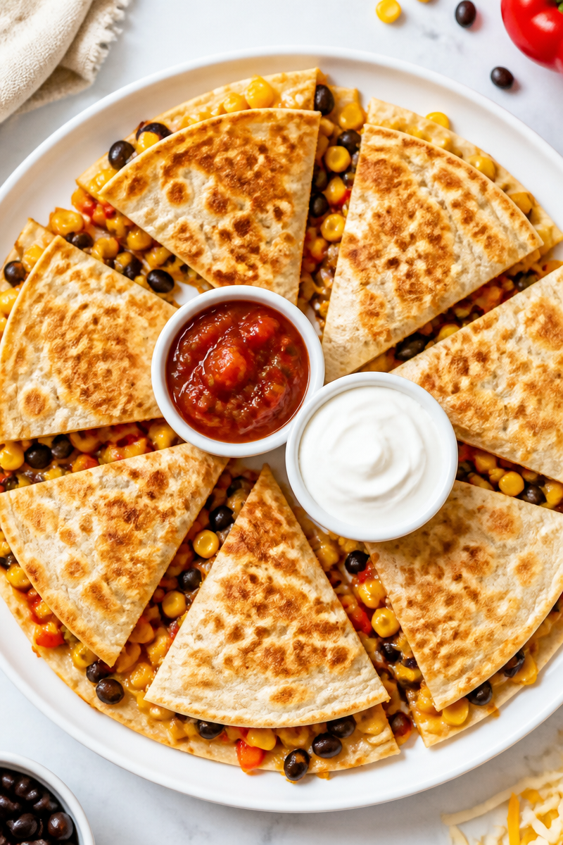 Confetti Corn Quesadilla Halloween Cheesy