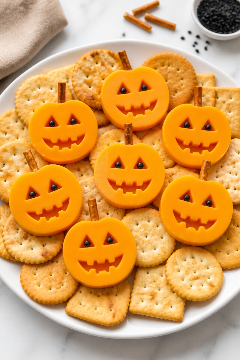 Jack O Lantern Cheese Cracker Snack