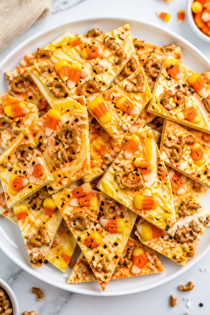 Candy Corn Halloween Chocolate Bark