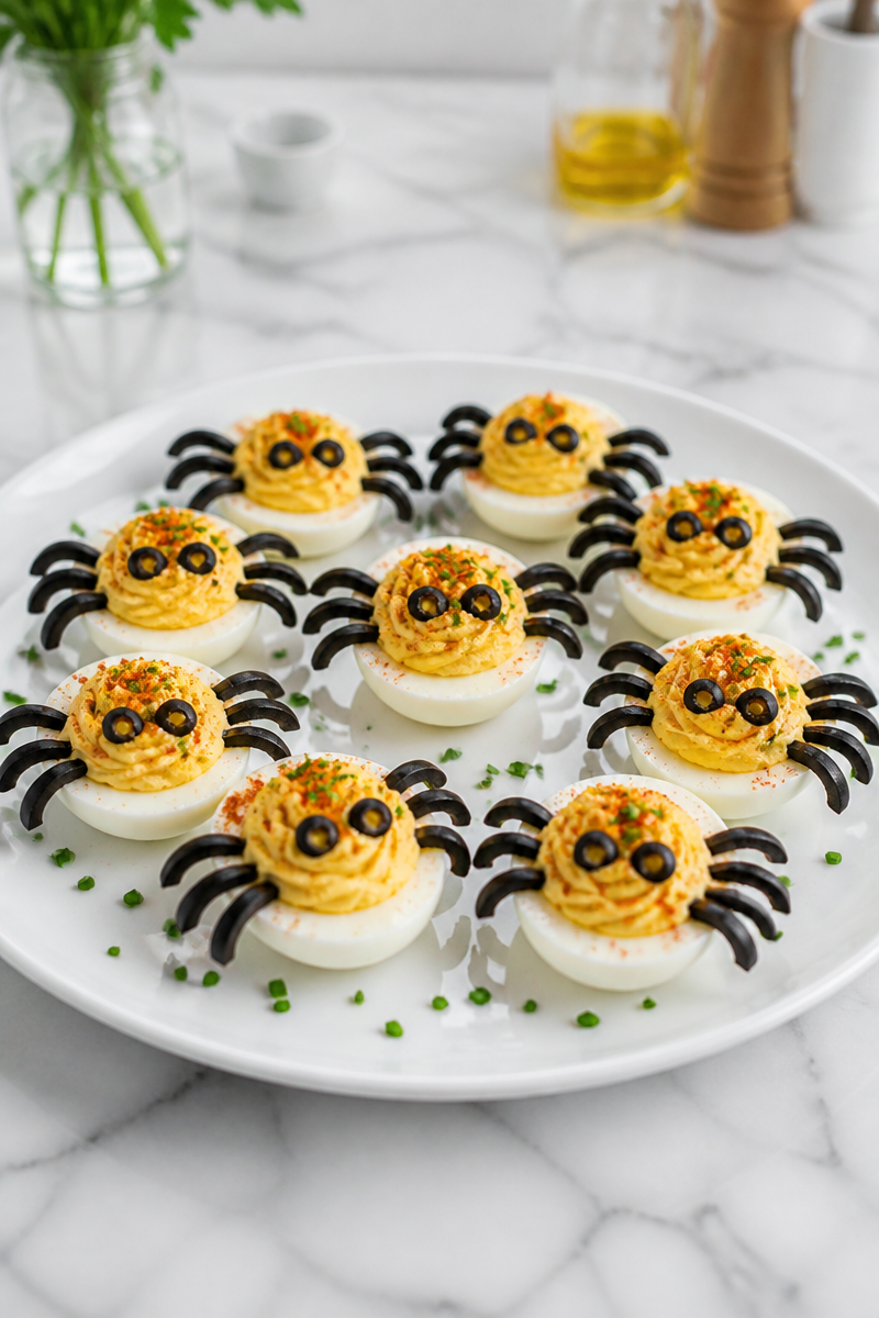 Spooky Spider Deviled Egg Halloween