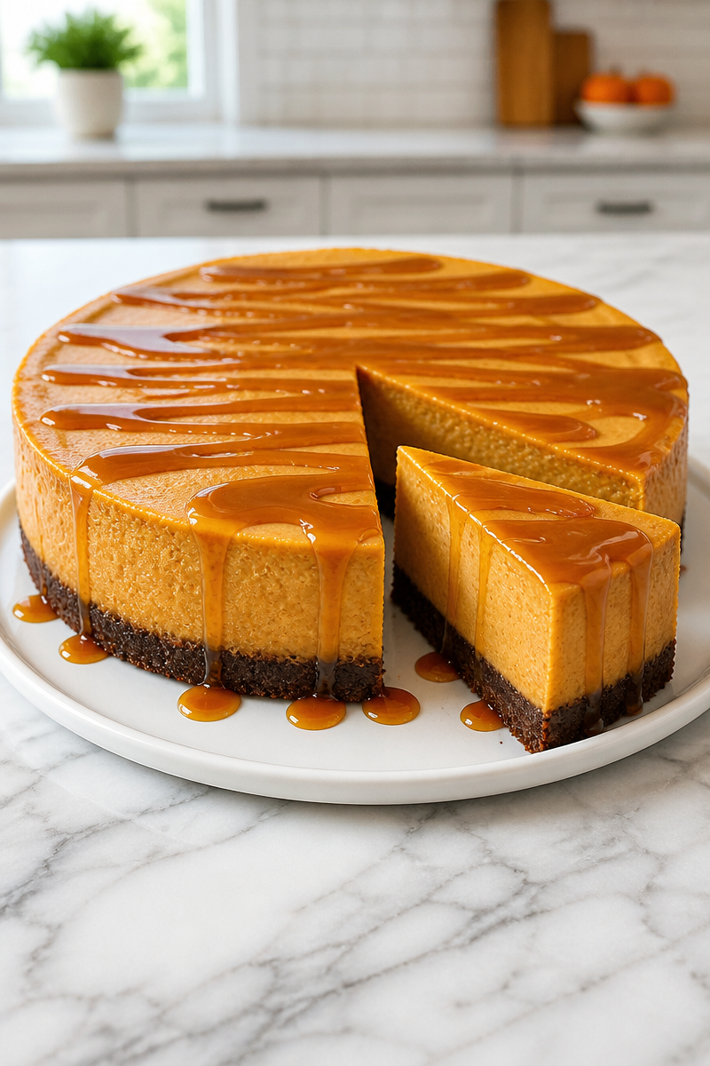 Pumpkin Orange Cheesecake Chocolate Crust