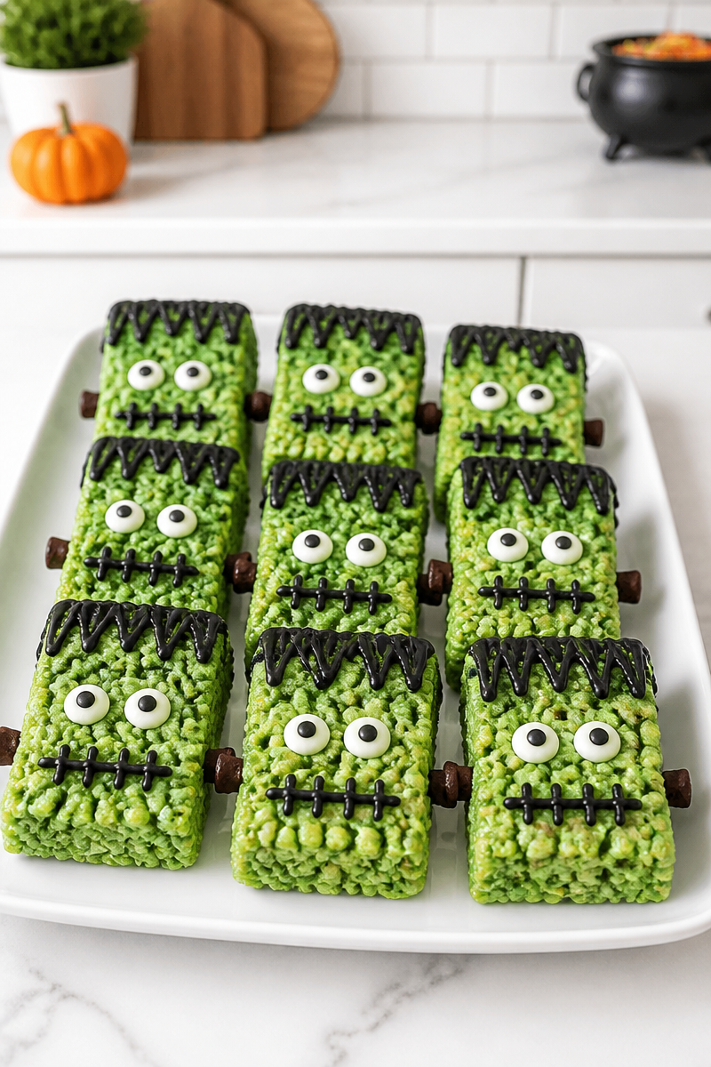 Frankenstein Rice Krispie Treat Green