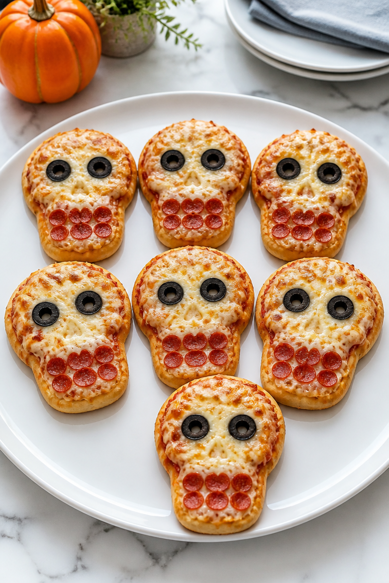 Trending Pizza Skull Halloween Snack