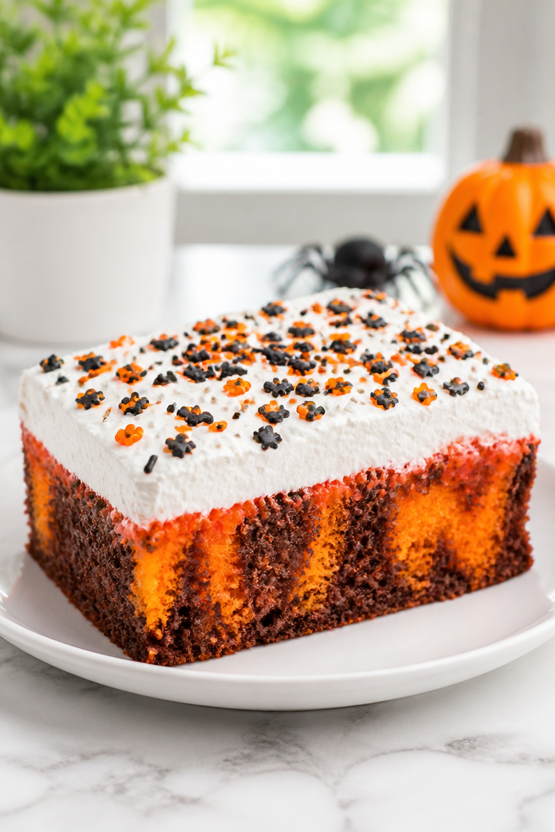 Halloween Poke Cake Orange Jello