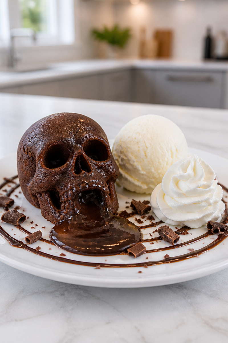 Chocolate Lava Skull Cake Individual