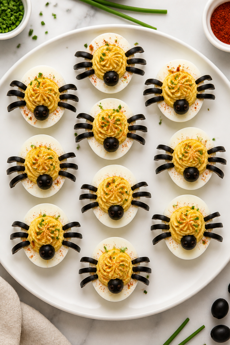 Spooky Spider Deviled Egg Halloween