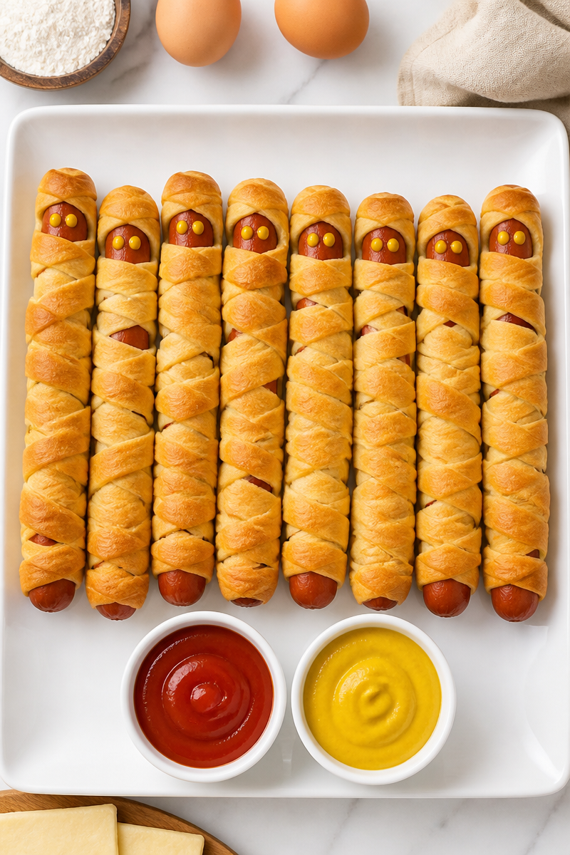 Mummy Wrapped Hot Dog Crescent