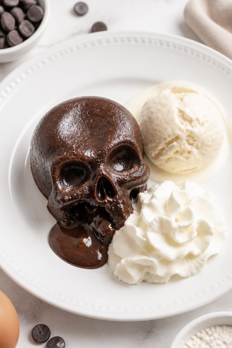 Chocolate Lava Skull Cake Individual
