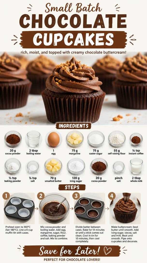 Small Batch Chocolate Cupcakes