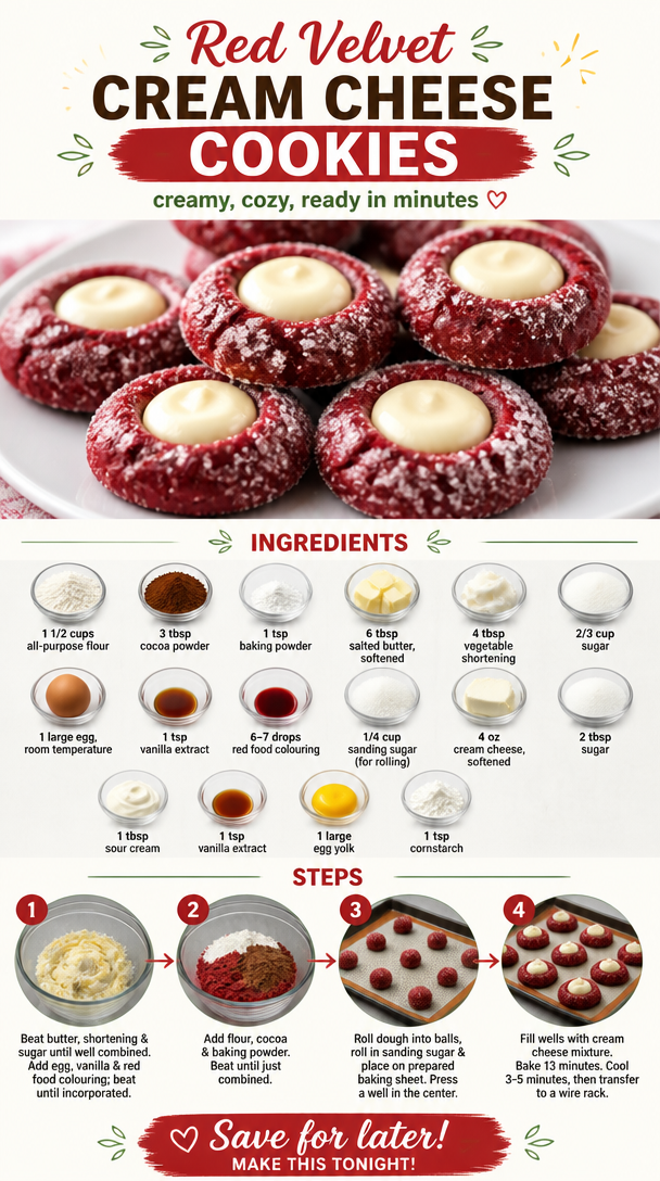 Red Velvet Cream Cheese Cookies