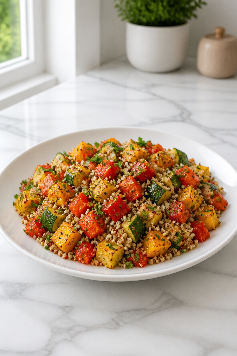 Salade Quinoa Légumes Rôtis Automne