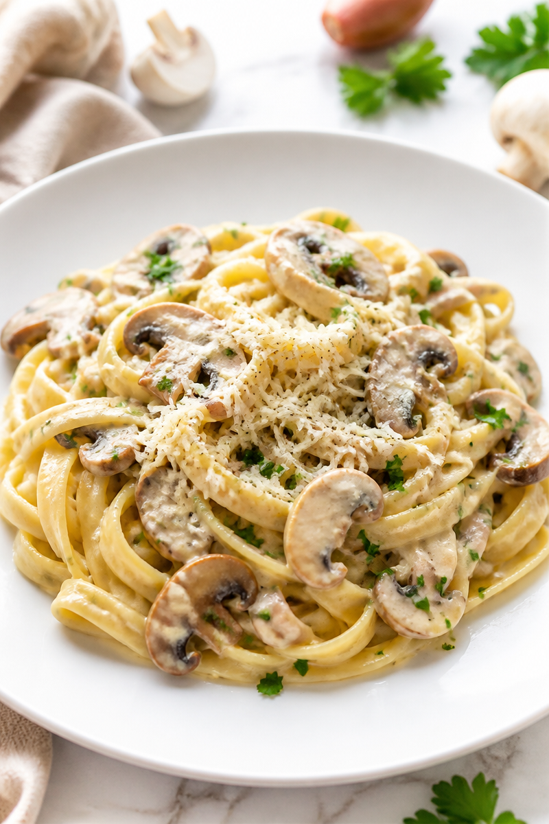 Pâtes Crémeuses Champignons Rapide Soir