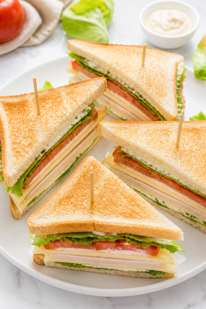Sandwich Club Dinde Fromage Facile