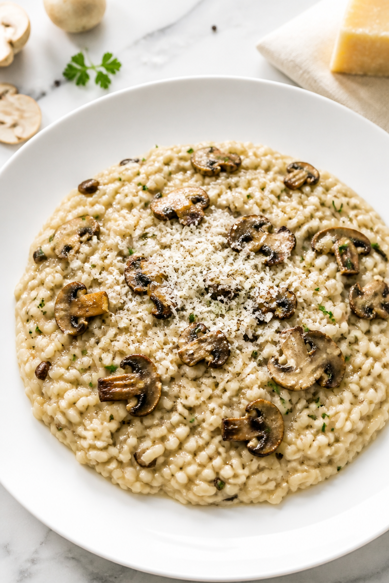 Risotto Champignons Parmesan Fait Maison
