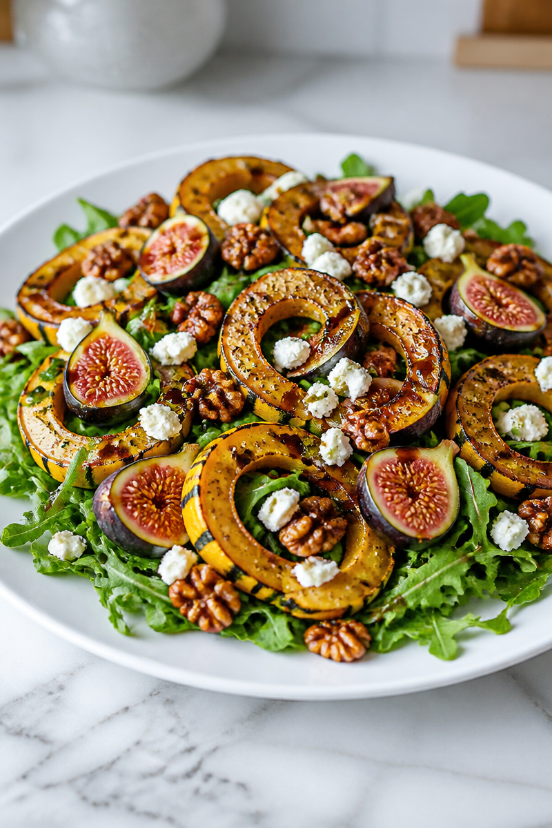 Roasted Delicata Squash Fig Salad