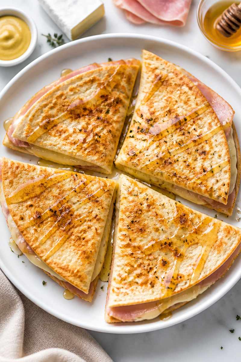 Ham Brie Quesadilla Mustard Dip