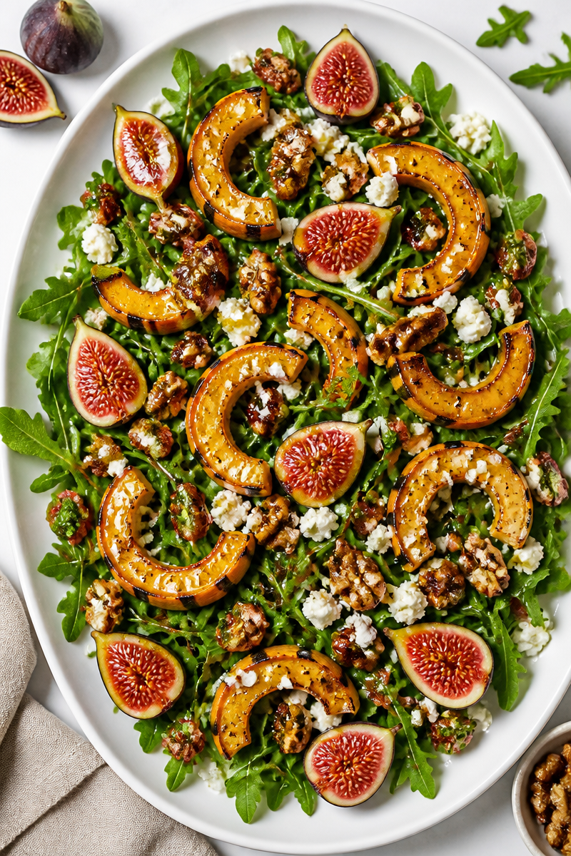 Roasted Delicata Squash Fig Salad