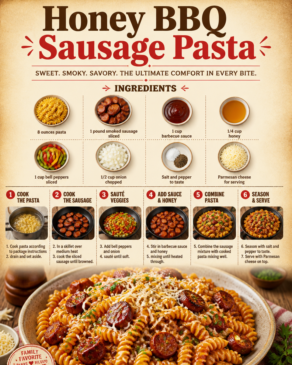 Honey BBQ Sausage Pasta