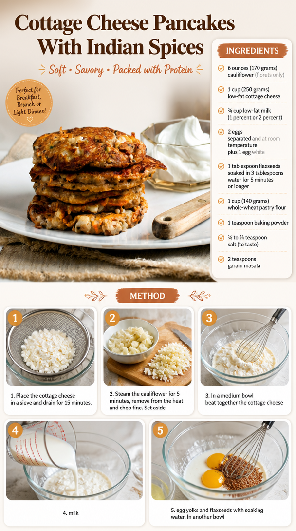 Cottage Cheese Pancakes With Indian Spices