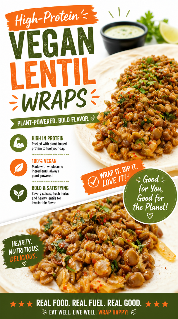 High-Protein Vegan Lentil Wraps