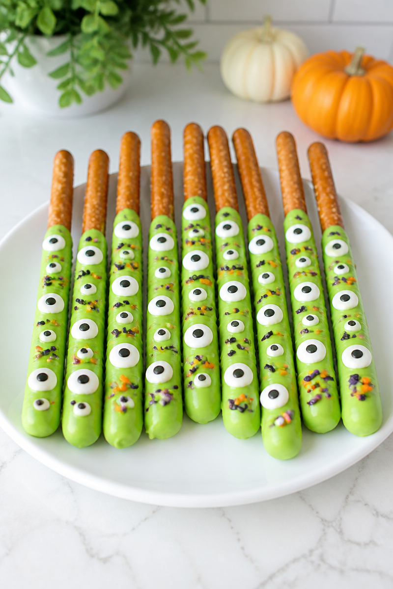 Halloween Pretzel Rod Monster Eyeball Halloween Pretzel Rod Monster Eyeball