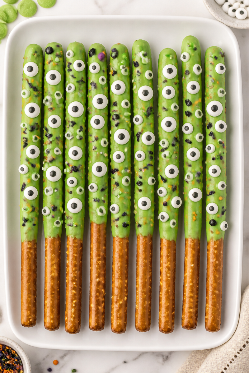 Halloween Pretzel Rod Monster Eyeball Halloween Pretzel Rod Monster Eyeball