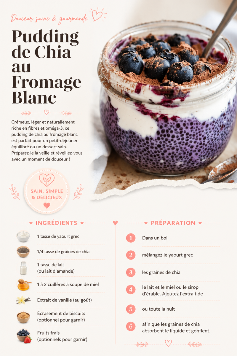 Pudding de Chia au Fromage Blanc