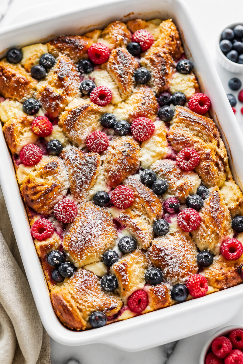 Blueberry Raspberry Croissant Puff Casserole 6 Blueberry Raspberry Croissant Puff Casserole