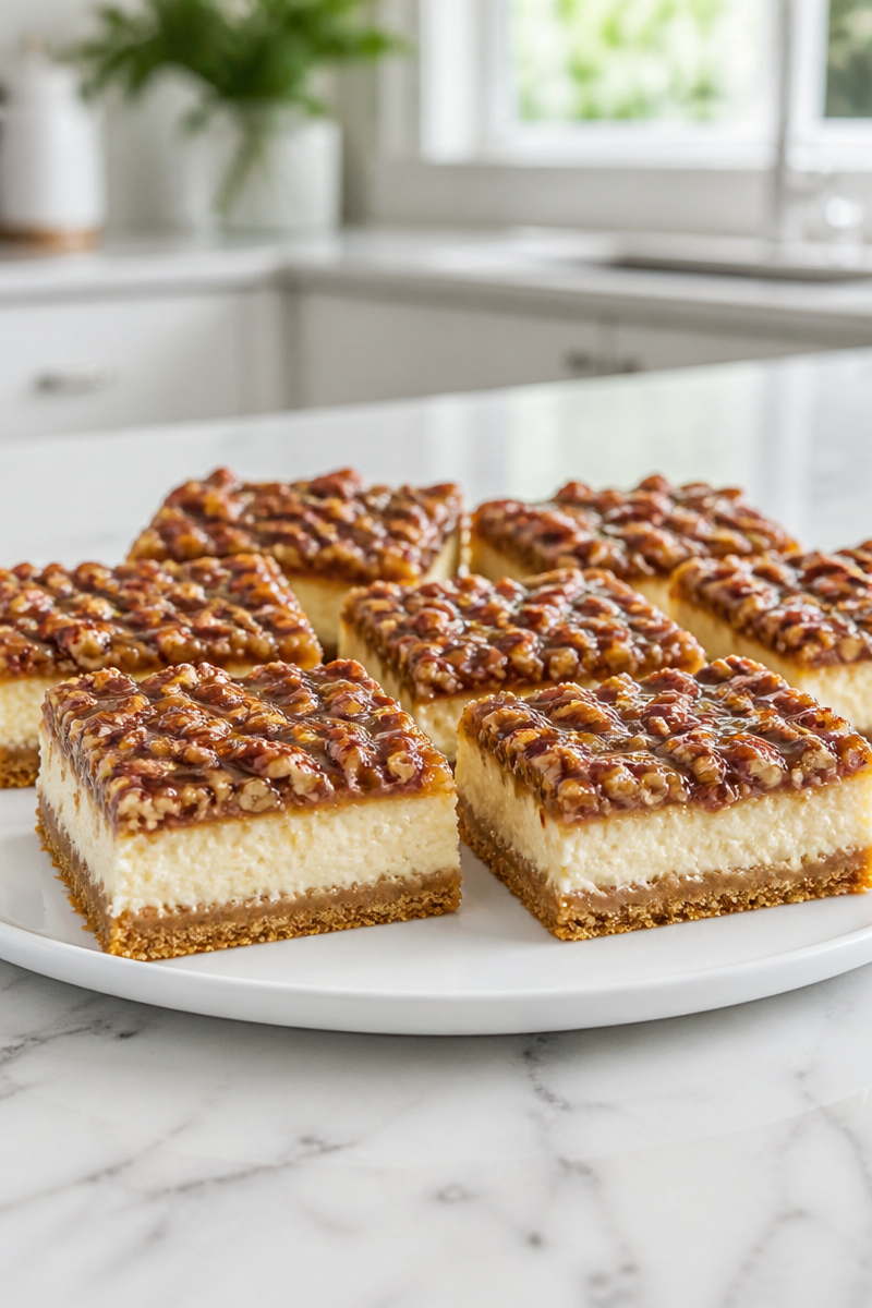 Pecan Pie Cheesecake Bar Graham Crust 5 Pecan Pie Cheesecake Bar Graham Crust