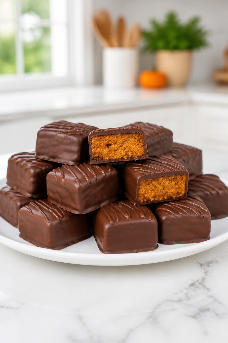 Chocolate Covered Pumpkin Bar Bite Size 5 Chocolate Covered Pumpkin Bar Bite Size