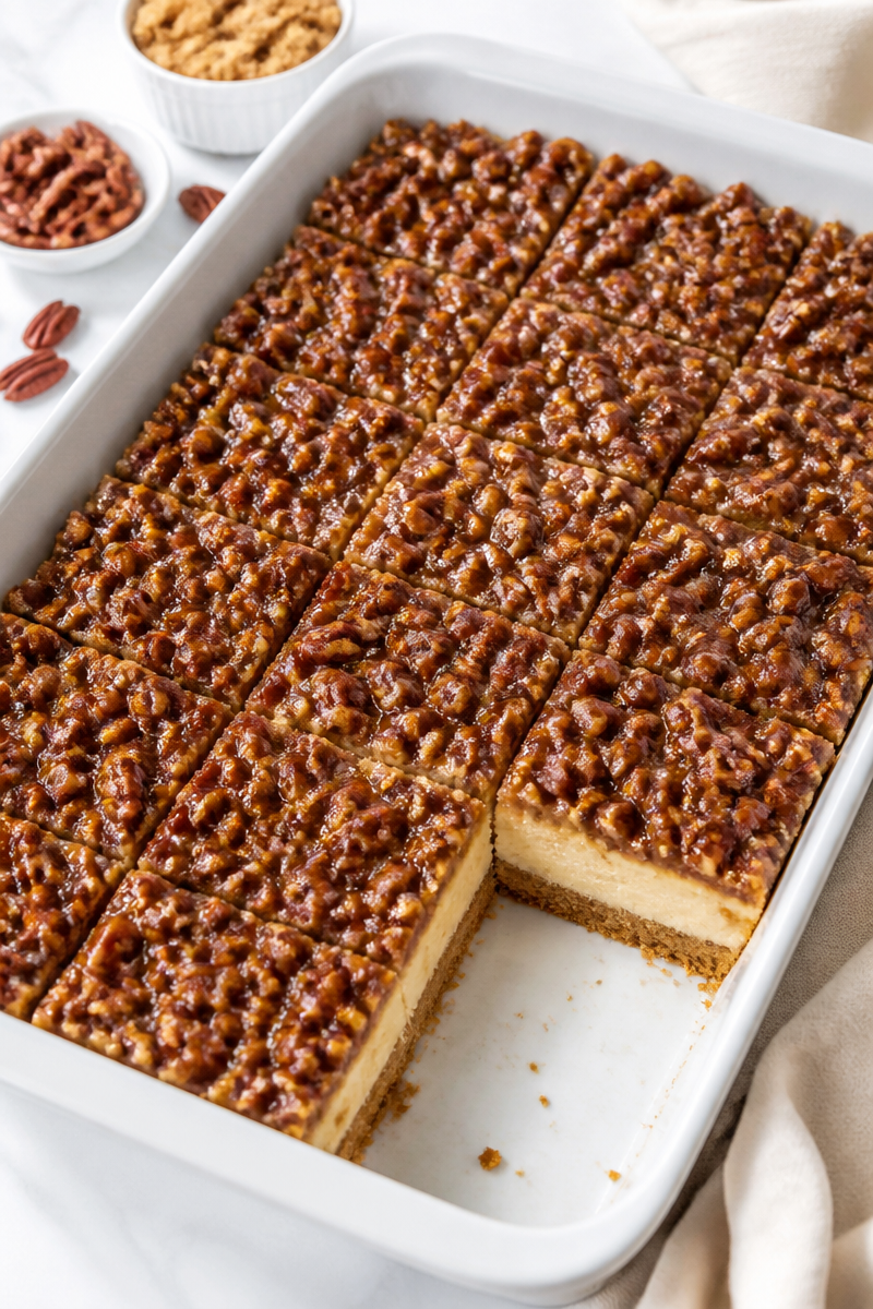 Pecan Pie Cheesecake Bar Graham Crust 6 Pecan Pie Cheesecake Bar Graham Crust