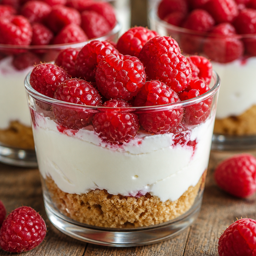 Verres de cheesecake aux framboises sans cuisson