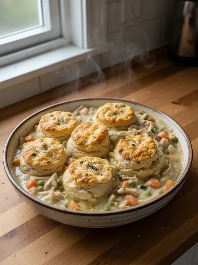 Chicken Pot Pie with Biscuits
