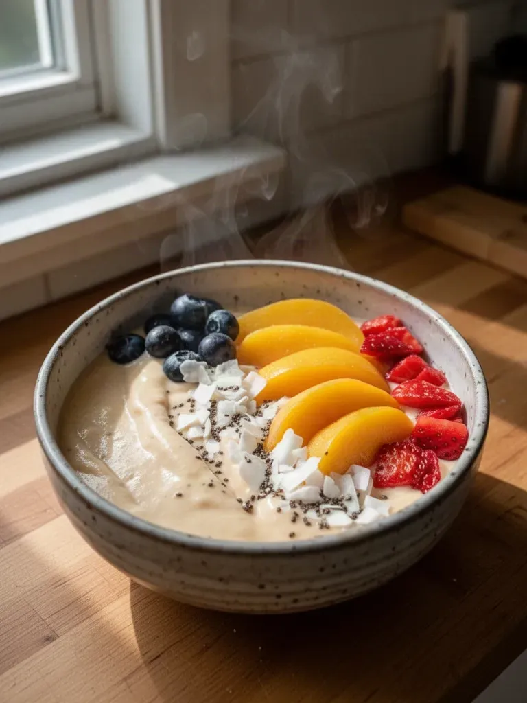 Peaches and Cream Smoothie Bowl