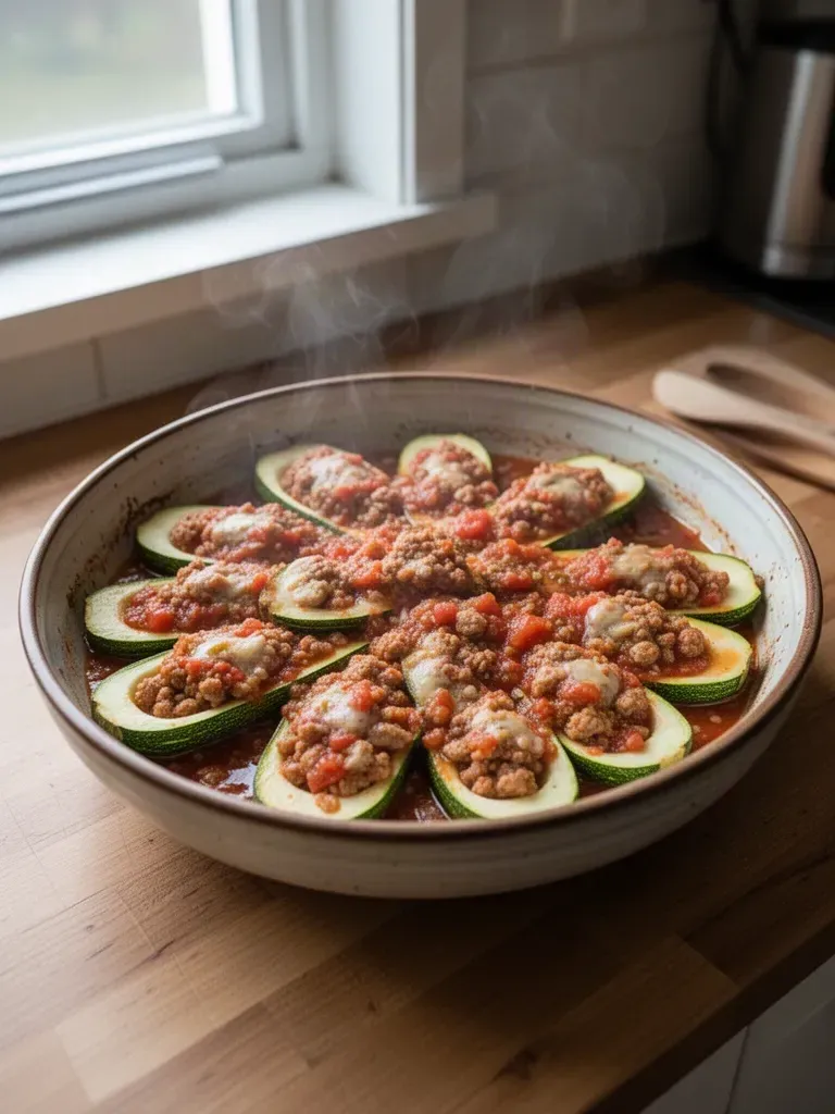Stuffed Zucchini with Turkey and Salsa