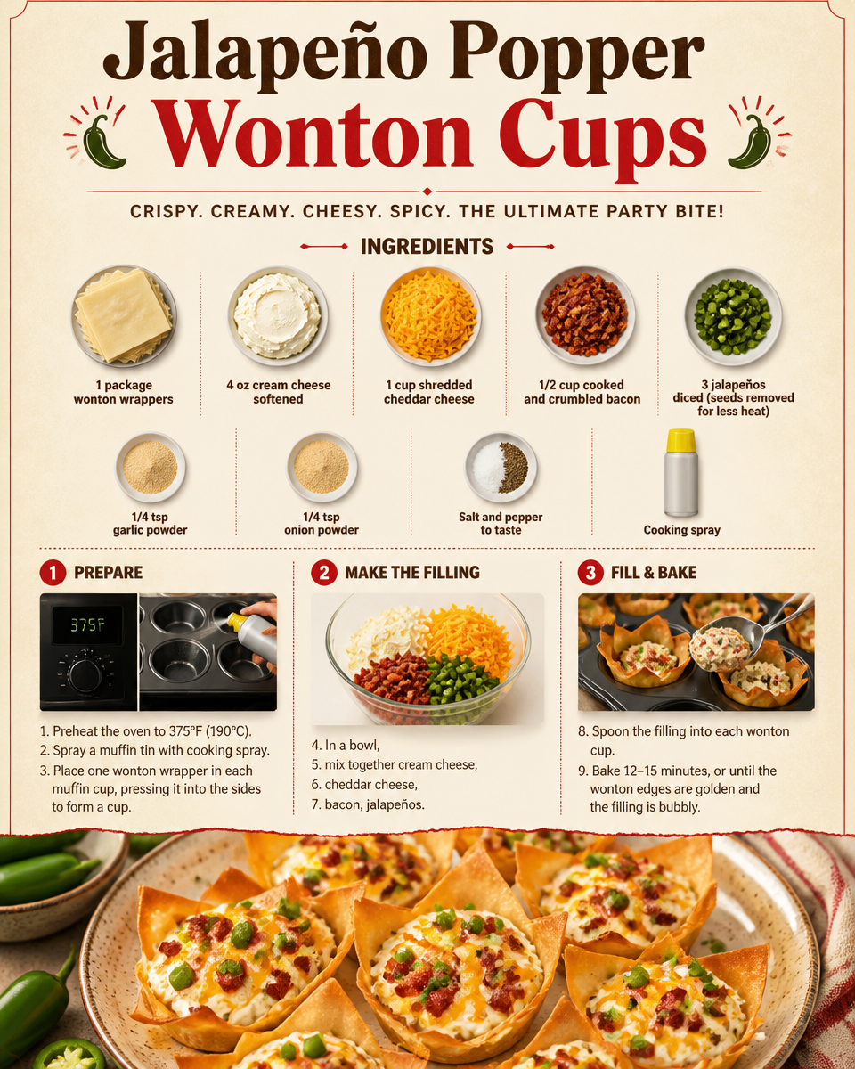 Jalapeño Popper Wonton Cups