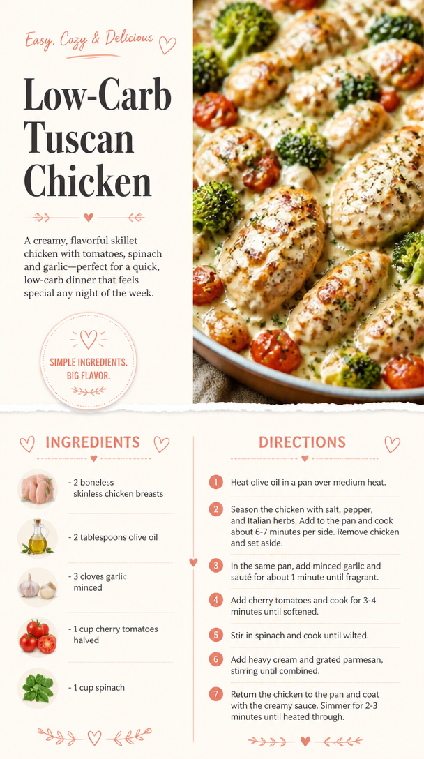 Low-Carb Tuscan Chicken