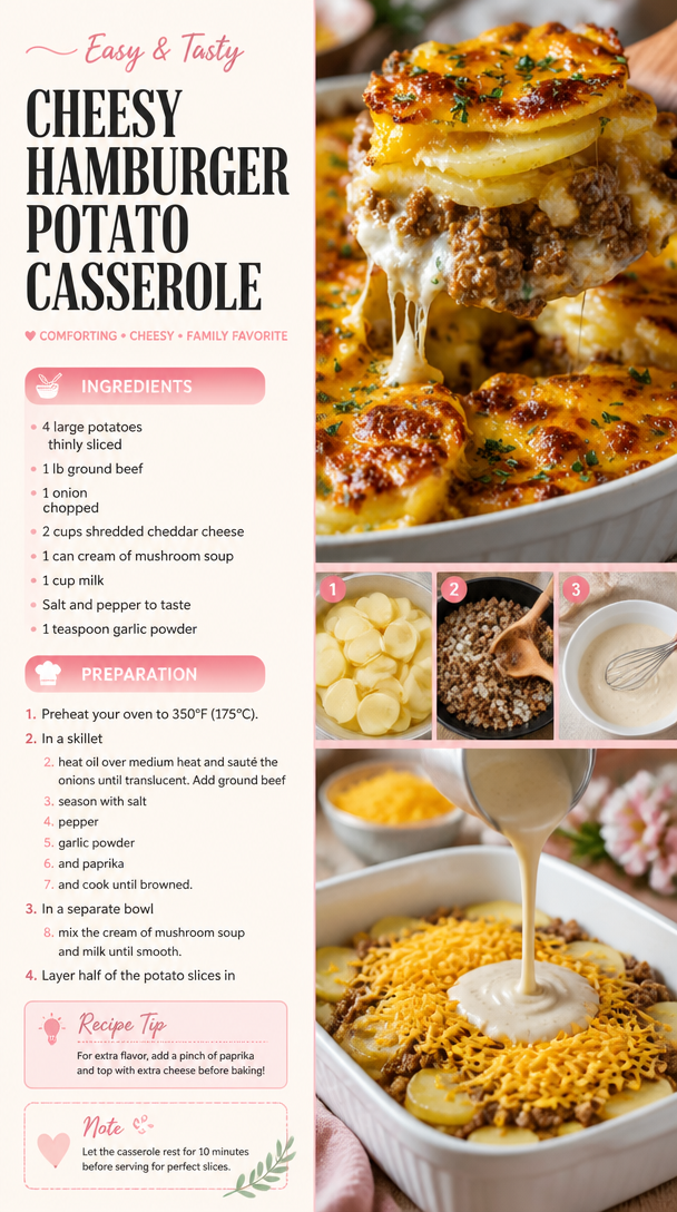 Cheesy Hamburger Potato Casserole