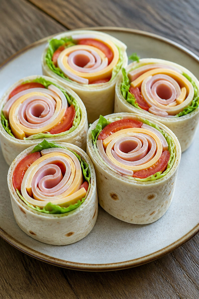 Turkey and Cheese Pinwheel Wraps
