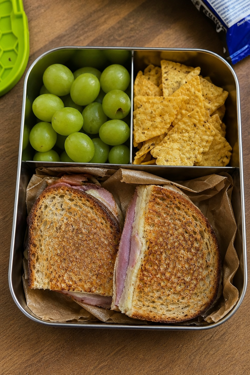 Grilled Ham and Cheese Sourdough Bento Box