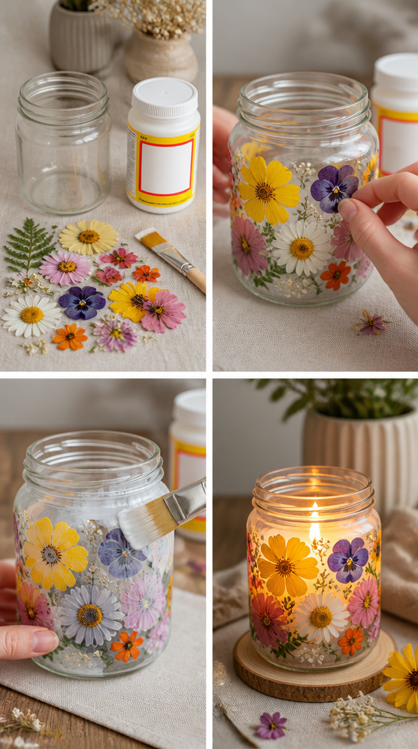 Pressed Flower Candle Holder 7 Pressed Flower Candle Holder
