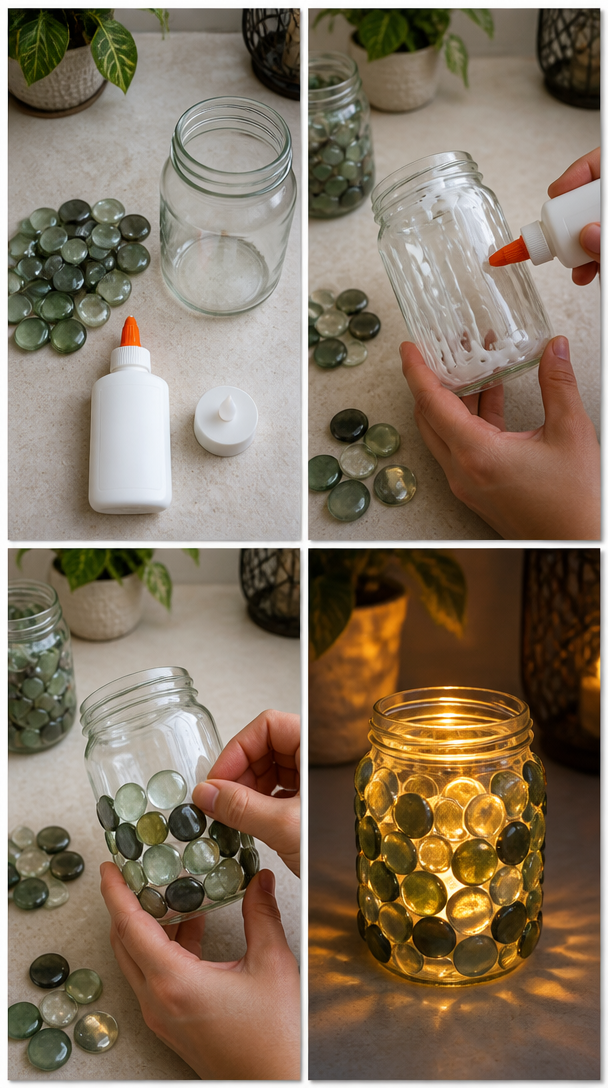 Glass Pebble Lantern 7 Glass Pebble Lantern