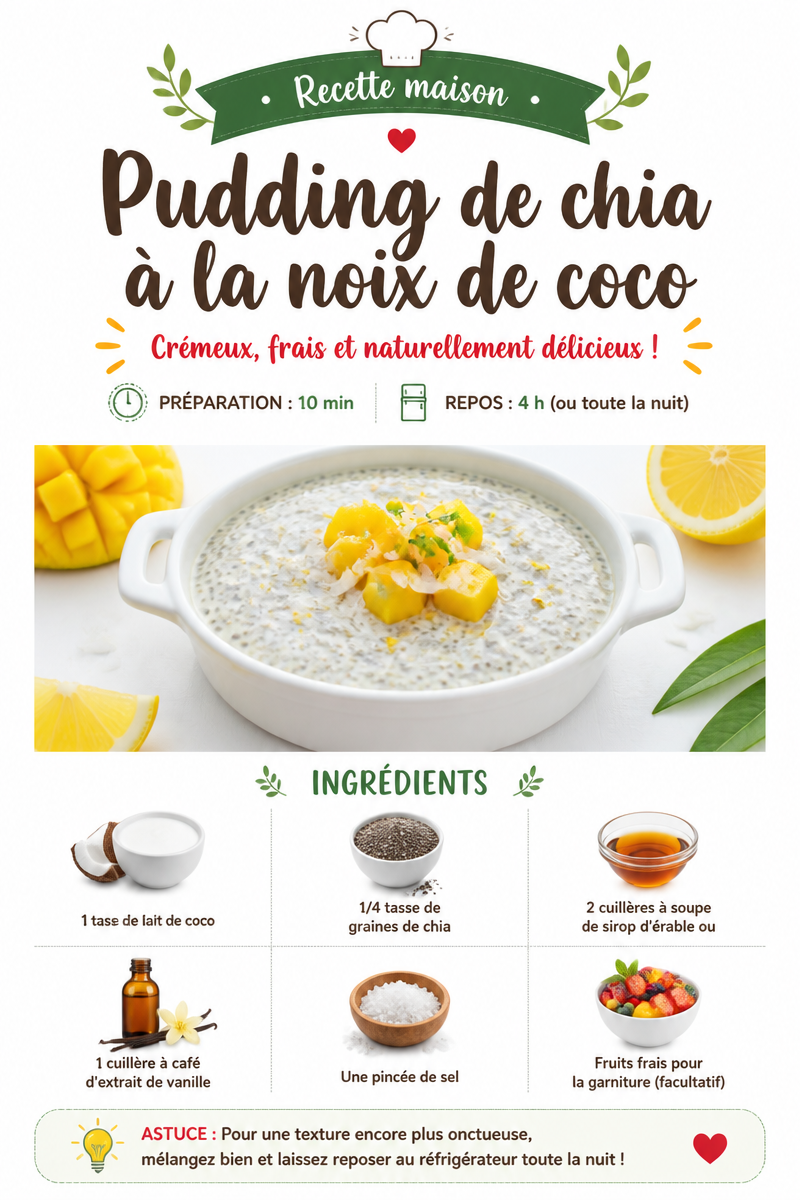 Pudding de chia à la noix de coco