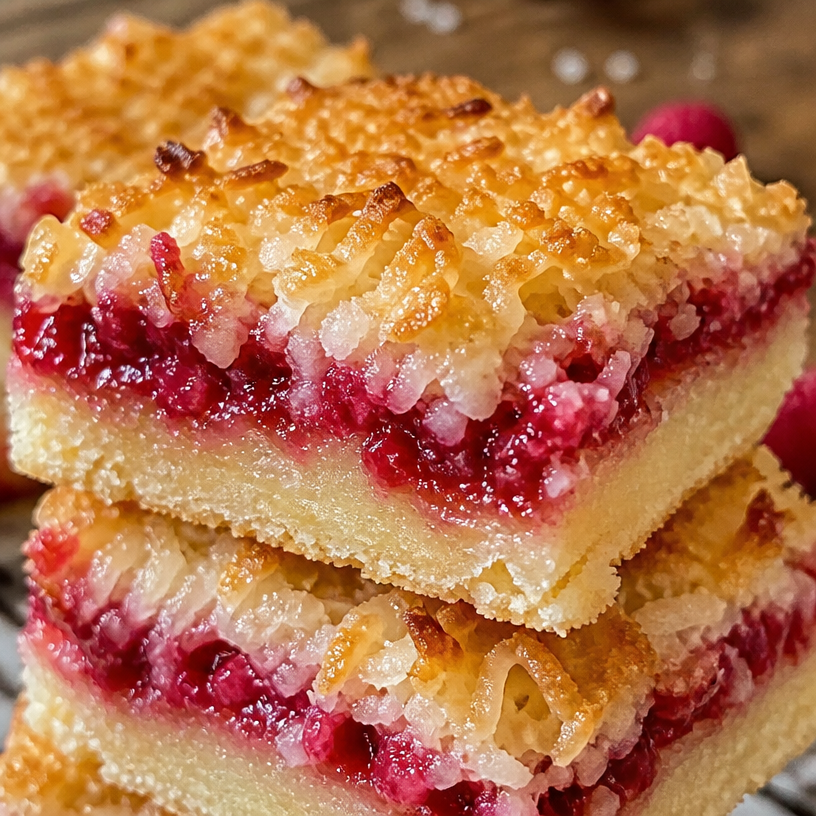 Raspberry Coconut Squares (Keto Low Carb)