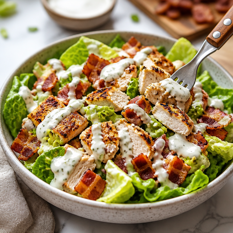 Minute High-Protein Chicken Bacon Ranch Salad Bowl