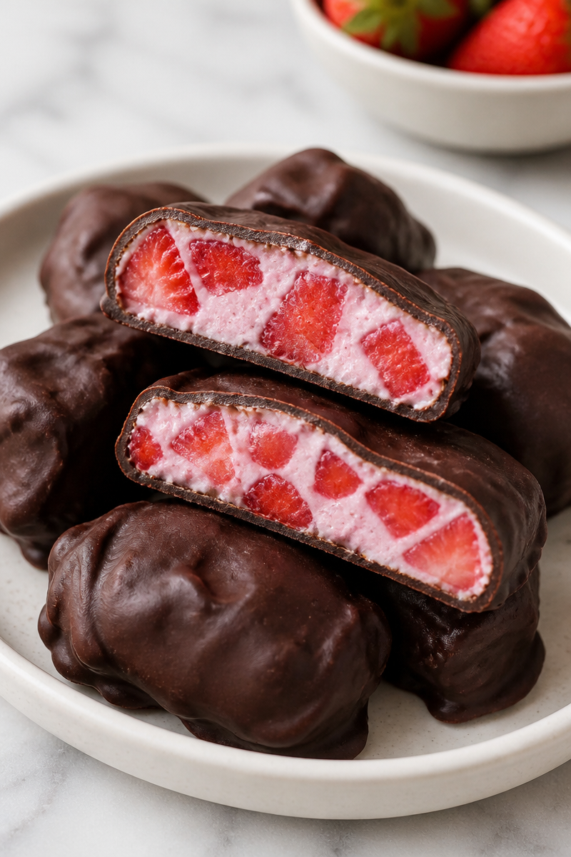 Chocolate Strawberry Yogurt Bites