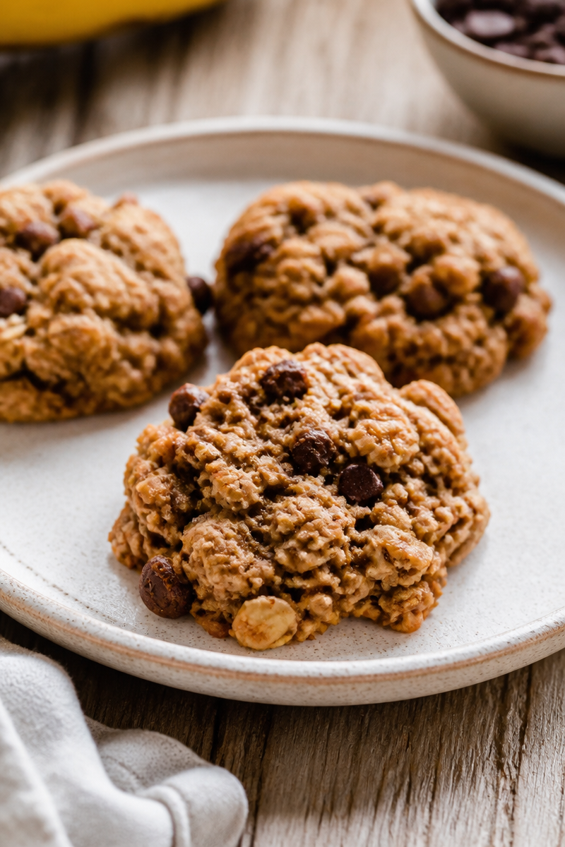 Chocolate Chip Banana Oatmeal Cookies