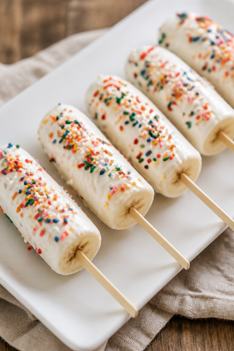 Healthy Frozen Yogurt Banana Pops