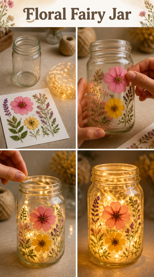Floral Fairy Jar